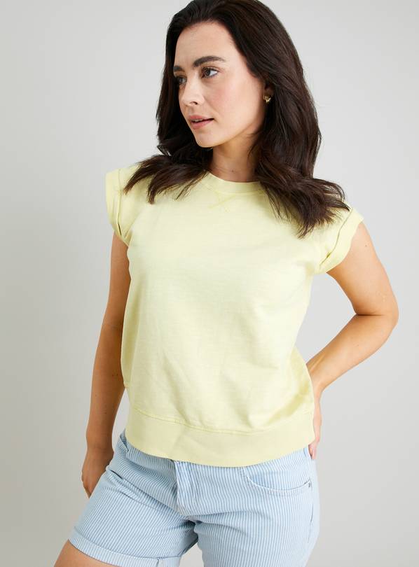 Light Yellow Dyed Sleeveless Sweatshirt XL